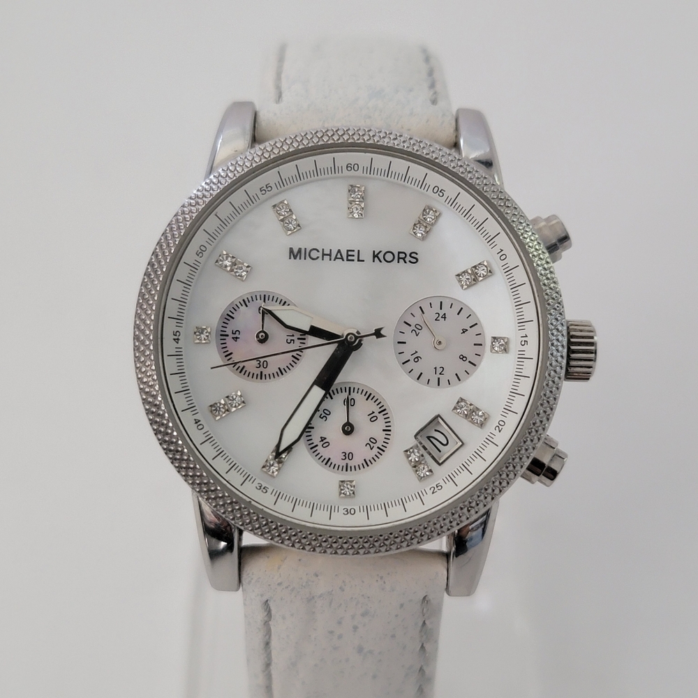 Michael Kors Cronograph Mother Of Pearl Dial Quarz Women's Watch - Picture 8 of 16